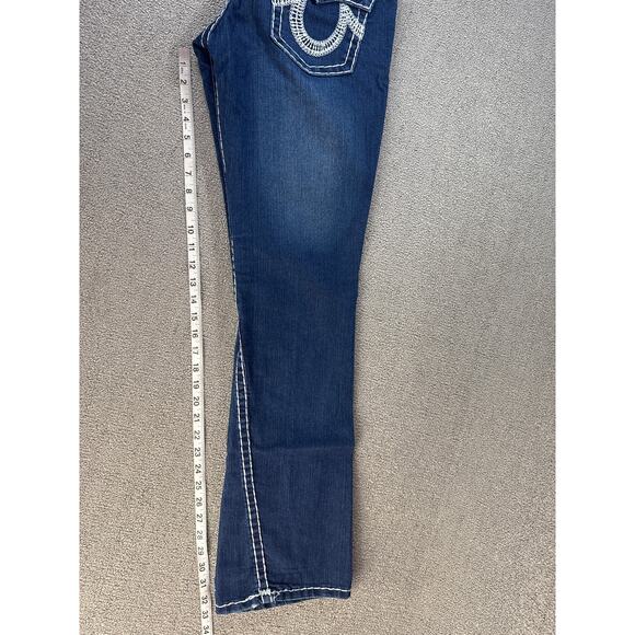 True Religion Jeans Womens 30 Dark Thick Stitch Bootcut Joey Super T Flap Pocket - Picture 8 of 10